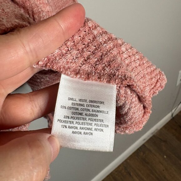 Anthropologie Postcard pink waffle thermal print Maurisa cowl neck top - Picture 5 of 6